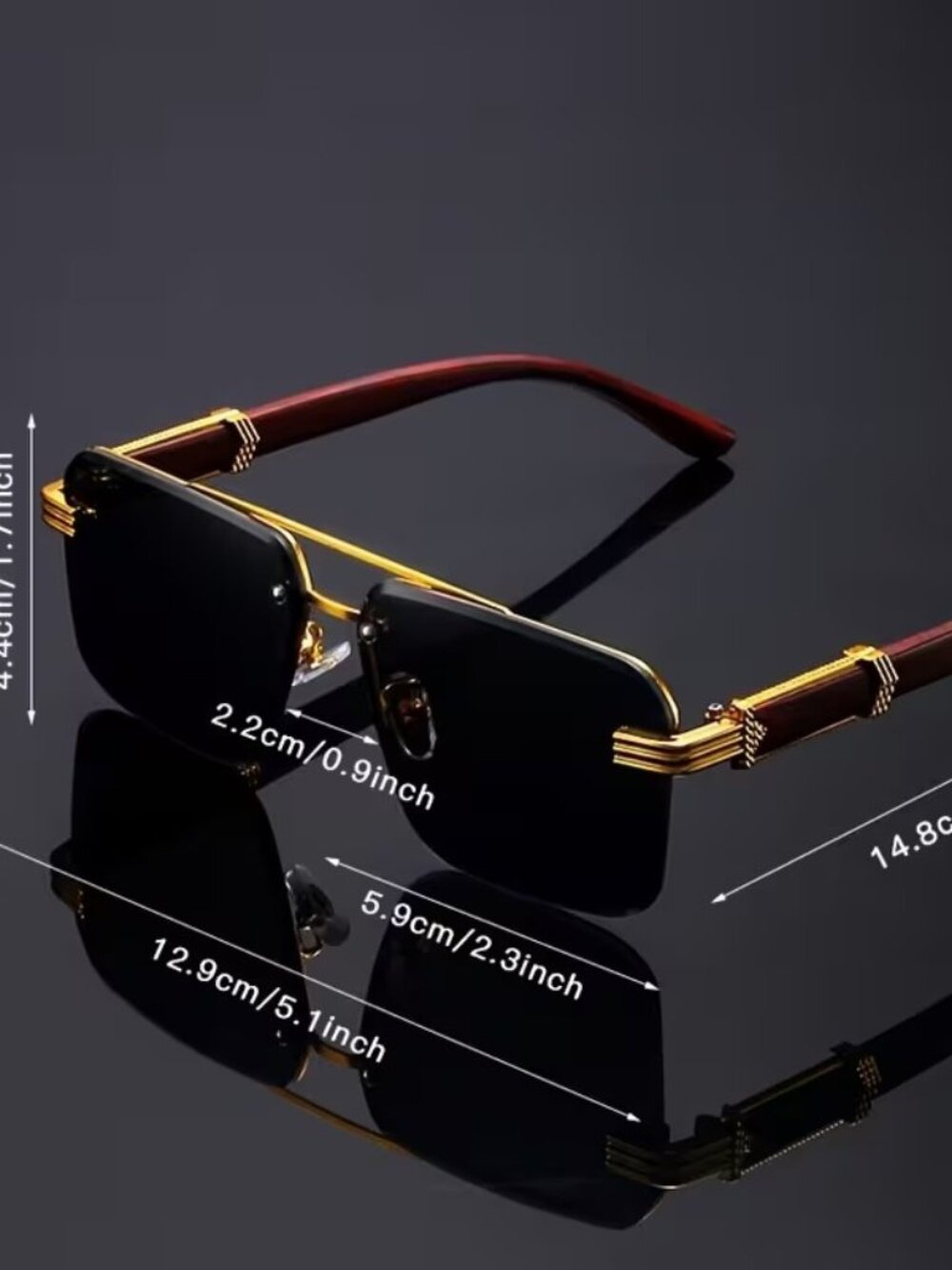 Double Bridge Rimless Sunglasses